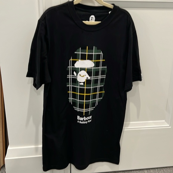 A Bathing Ape x Barbour tee Men’s Small - Picture 1 of 4